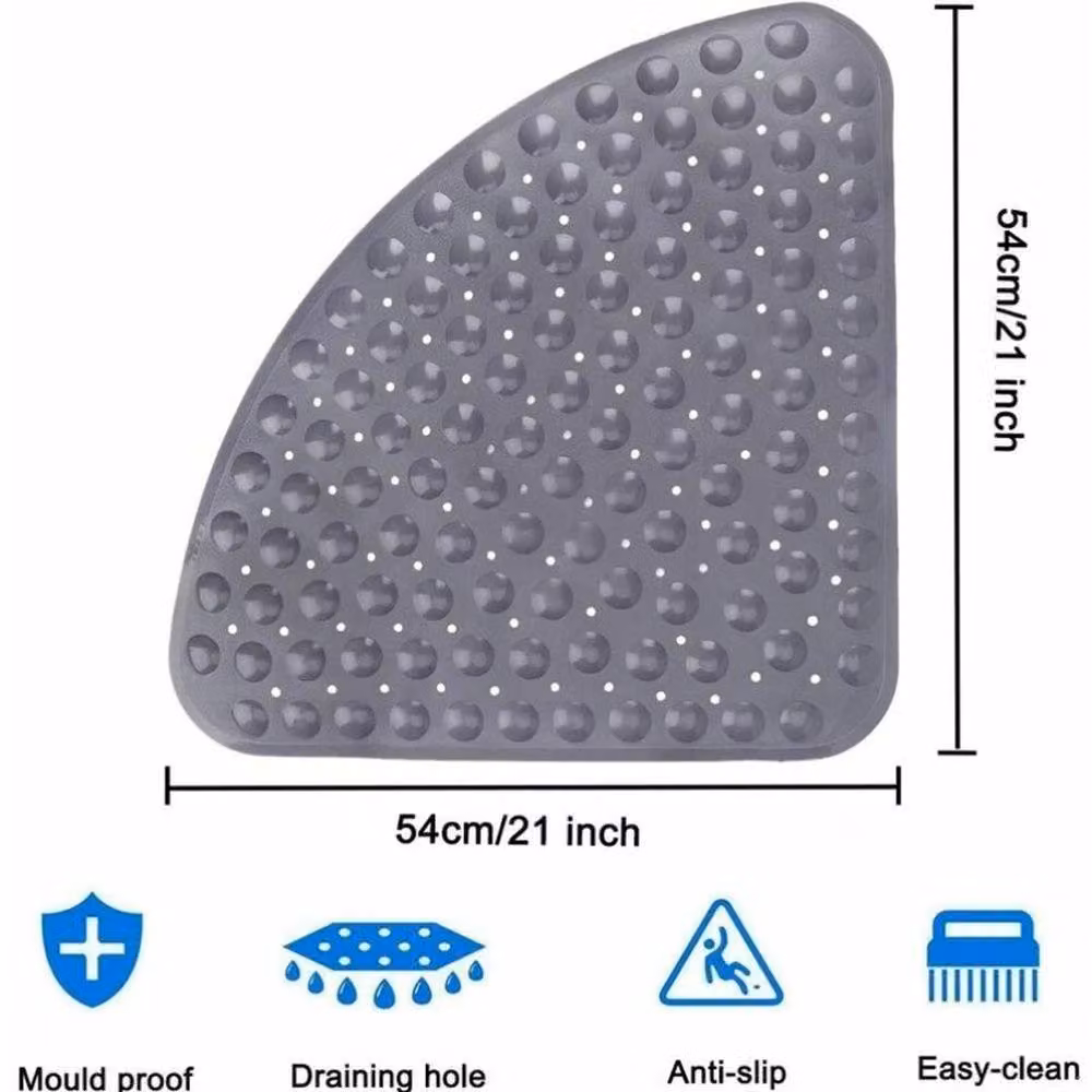 Kelvenix Non-Slip Antibacterial and Mould-Resistant Grey Bath Mat – 2