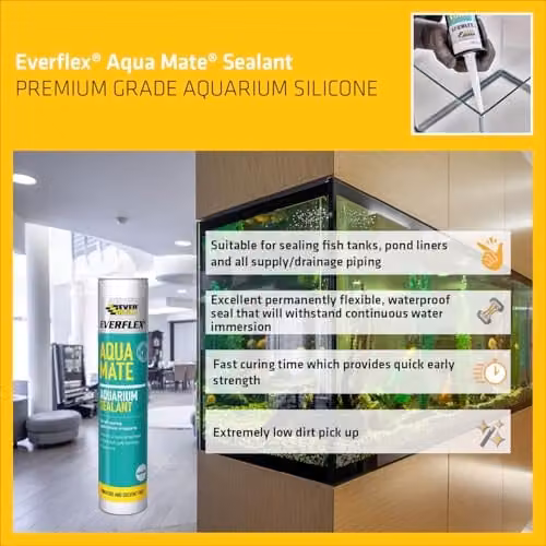 Everbuild Aqua Mate Waterproof Silicone Sealant, Transparent White, 295ml – 3