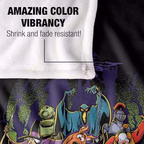 LOGOVISION Scooby Doo and Shaggy Chased By Monsters Super Soft Silky Touch Fleece Throw Blanket, Multicolour, W: 91.44 cm, L: 147 cm – 3