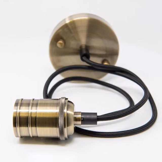 TIMELED Antik Vintage Pendant Fitting in Satin Bronze Effect