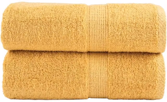 Berkfield Home SOLUND Premium Cotton Soap Towels, Gold, 2 Pack, W/D/H: 30 x 30 x 0 cm, 600gsm
