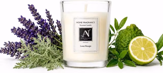 Aroma Naturals Minimalist Luxe Lune Rouge Scented Votive Candle in White and Red, 52g