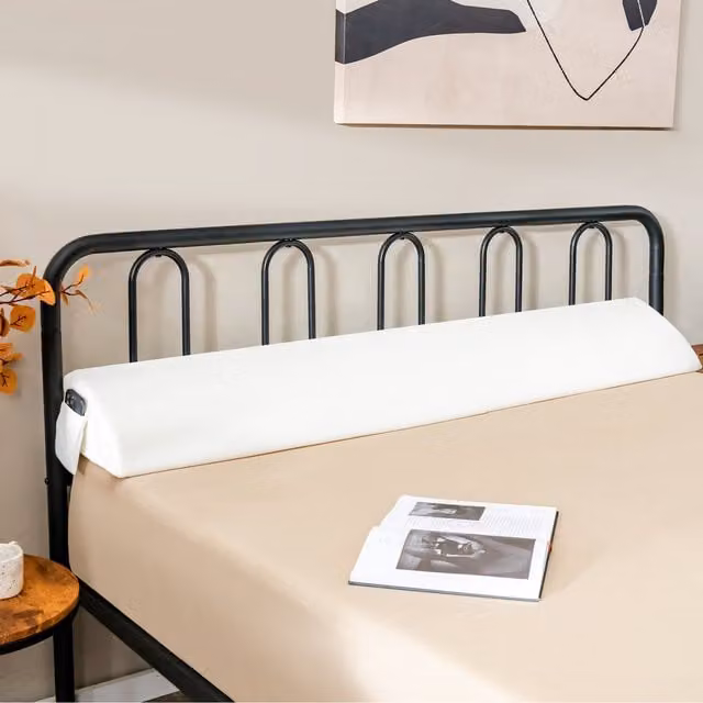 COSTWAY White Foam Bed Wedge Pillow Stopper with Removable Machine Washable Cover, Length: 152 cm