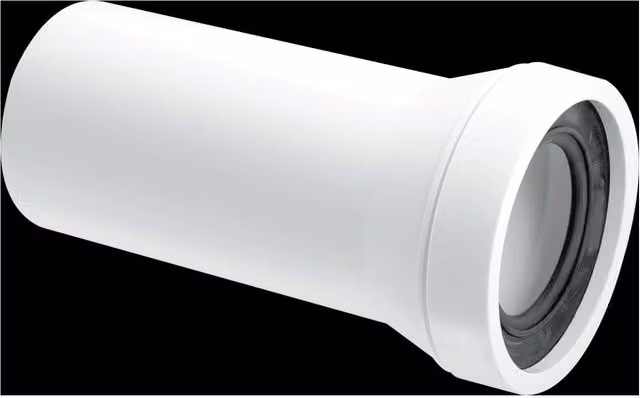 McAlpine White Plastic Straight Adjustable Length Rigid WC Connector Pipe – 1