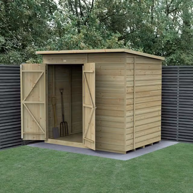 Forest Gardens Beckwood Pent Shed in Beige with Window and Foundation