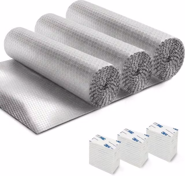 Haltons 3 Pack Reflective Radiator Foil in Silver with 3M Self-Adhesive Pads, W/H: 60 x 1500 cm