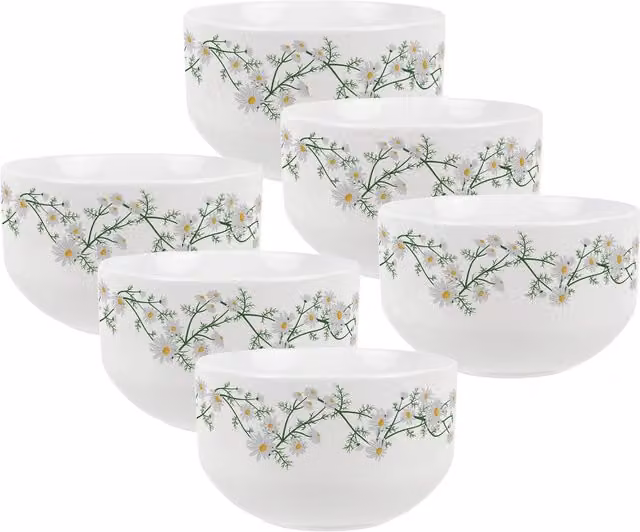 Purely Home Daisy Chains Floral Ceramic Cereal Bowl, White