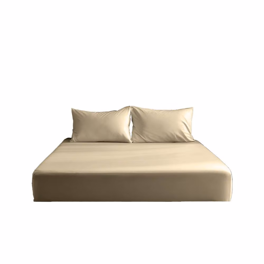 Snug City 200 Thread Count Cotton Double Fitted Sheet in Beige, 40cm Extra Deep – 2