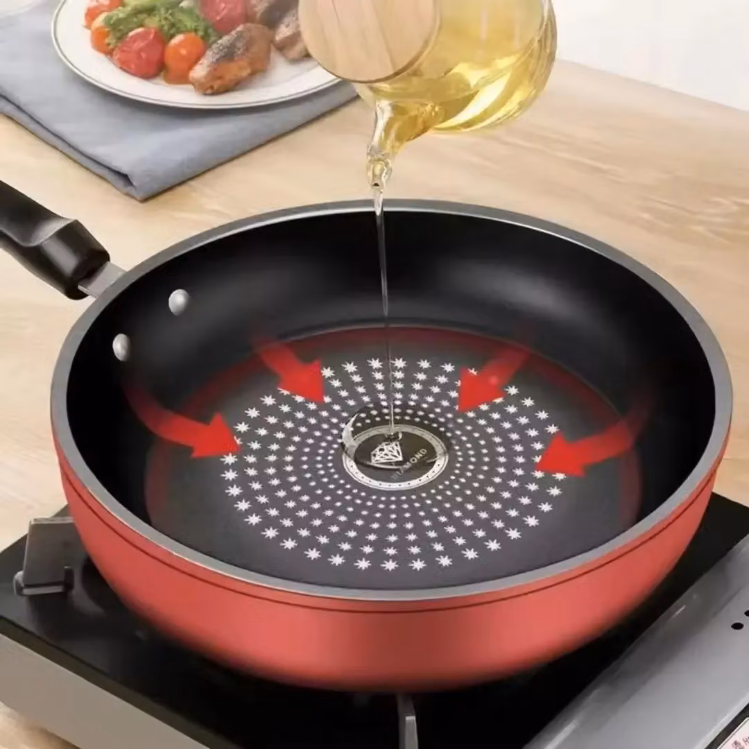 SPETLEK Non-Stick Diamond Aluminium Frying Pan, Red, 24 cm – 3