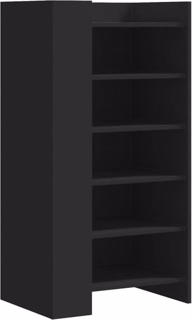 Berkfield Home Modern Black Shoe Cabinet with Internal Shelves, W/D/H: 52 x 37.5 x 100 cm