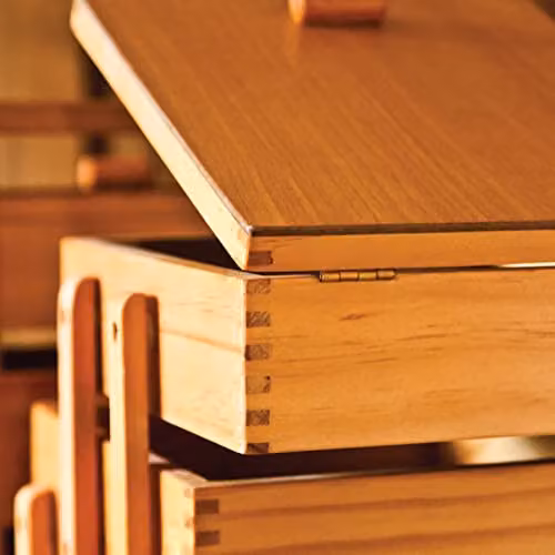 Hobbygift GB8450 Cantilever 3 Tier Sewing Box in Light Wood, W: 31 cm, H: 25.2 cm, D: 23 cm – 4