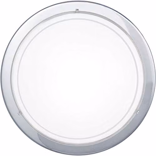 Loops Modern Wall and Ceiling Light in Chrome with White and Transparent Glass Shade, E27 Bulb Compatible – 1