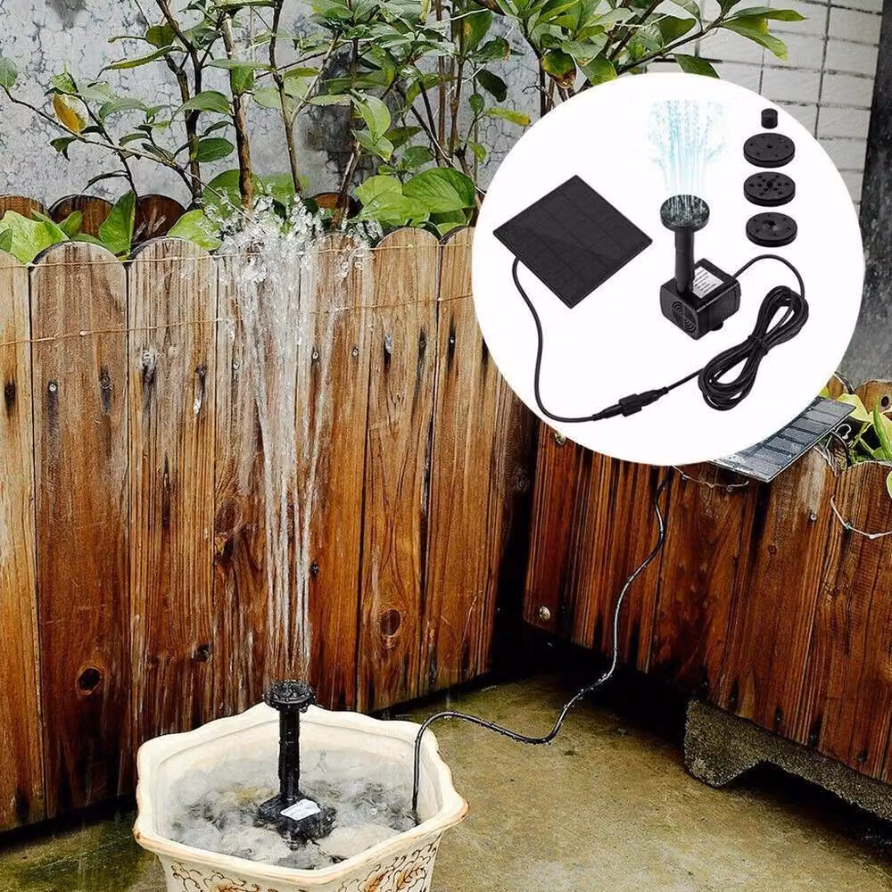 FLAVORA Solar Bird Bath Water Fountain, Black, W: 100 cm, D: 60 cm, H: 30 cm – 6