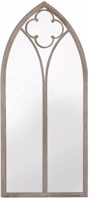 Berkfield Home Decorative Rectangular Garden Wall Mirror in Sand Beige, W/H: 100 x 45 cm