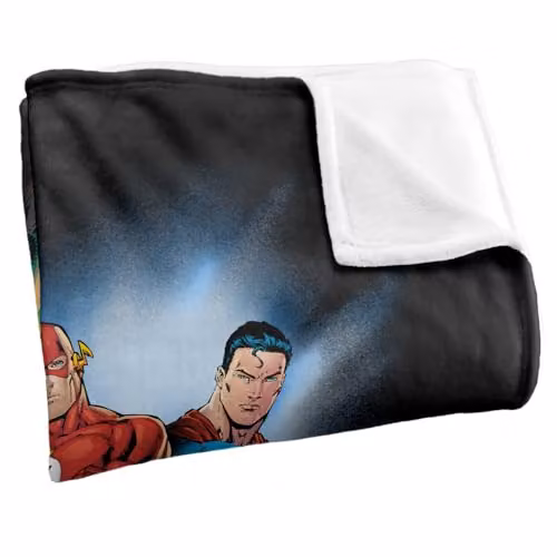 LOGOVISION Justice League Heroes Unite Super Soft Silky Touch Fleece Throw Blanket, Multicolour, W: 152.4 cm x L: 127.0 cm – 2