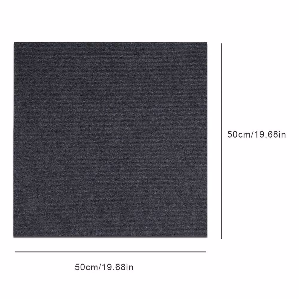 Kelvenix Black Polyester Carpet Tiles, 40 Pieces, W/D/H: 50 x 50 x 1 cm – 2