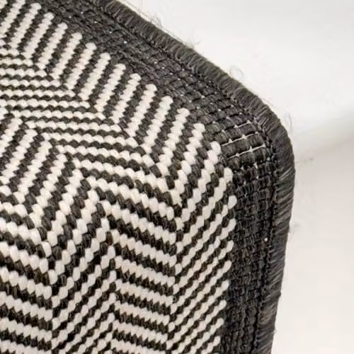 runrug Illusion Black Reversible Flatweave Stair Runner Rug, W: 70 cm, L: 510 cm – 3