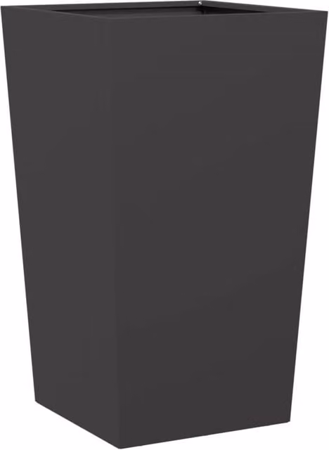 Berkfield Home Steel Garden Planter Tub in Black, W/D/H: 45 x 45 x 75 cm