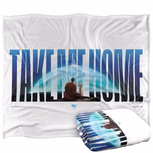 Warner Bros. Superman 2025 Movie Take Me Home Super Soft Fleece Throw Blanket, Multicolour, W: 152 cm, D: 127 cm