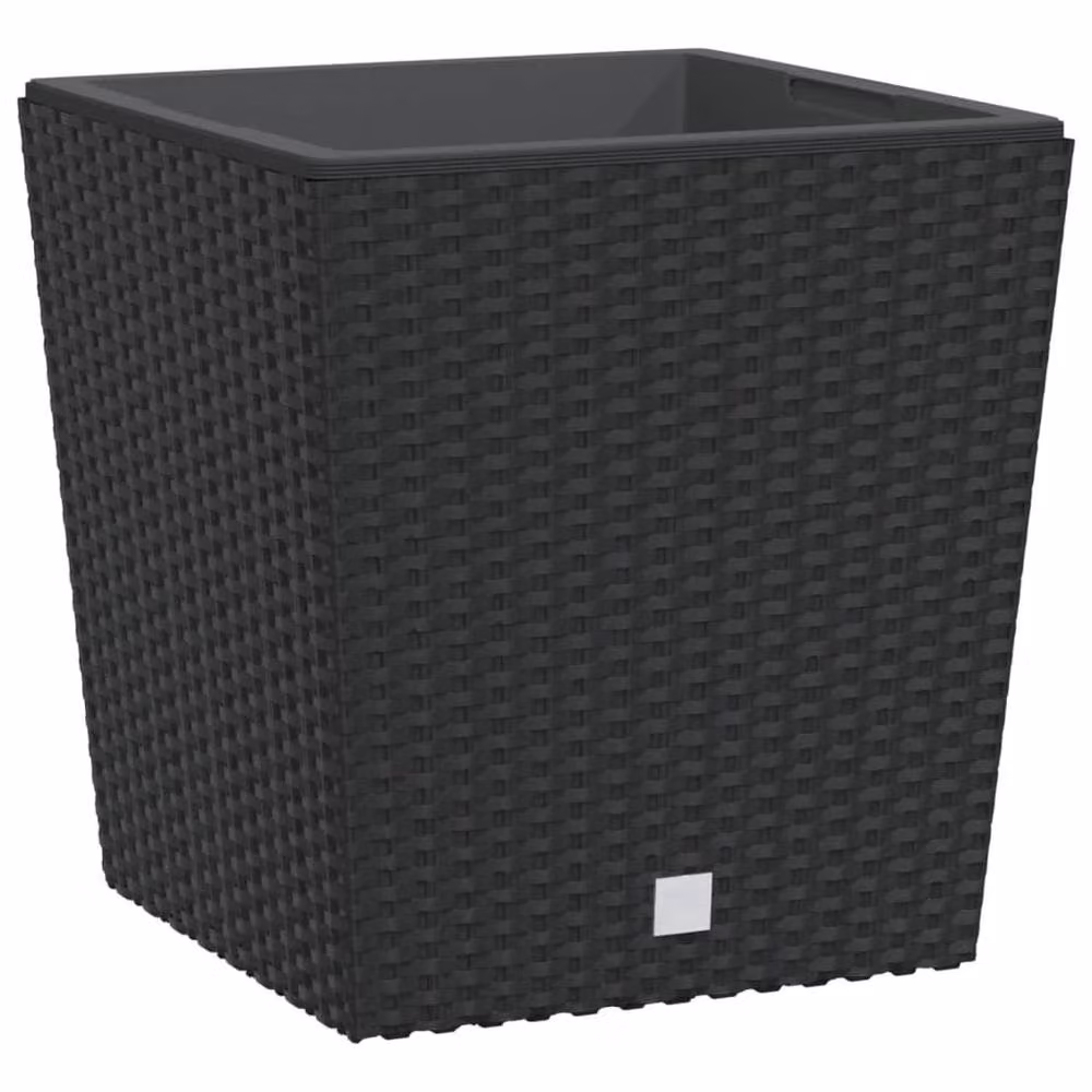 Berkfield Home Rattan Style Planter with Removable Inner Pot in Black and Anthracite, 21/32 L – 2