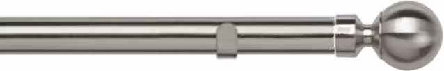 New Edge Blinds Silver 28mm Metal Eyelet Curtain Pole Set with Met Ball Finial, Length: 50 cm