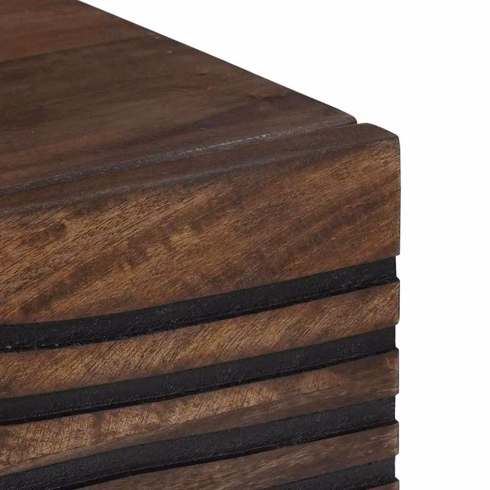 Berkfield Home Brown Mango Wood and MDF Rectangular Coffee Table W: 80 cm, D: 50 cm, H: 40 cm – 3
