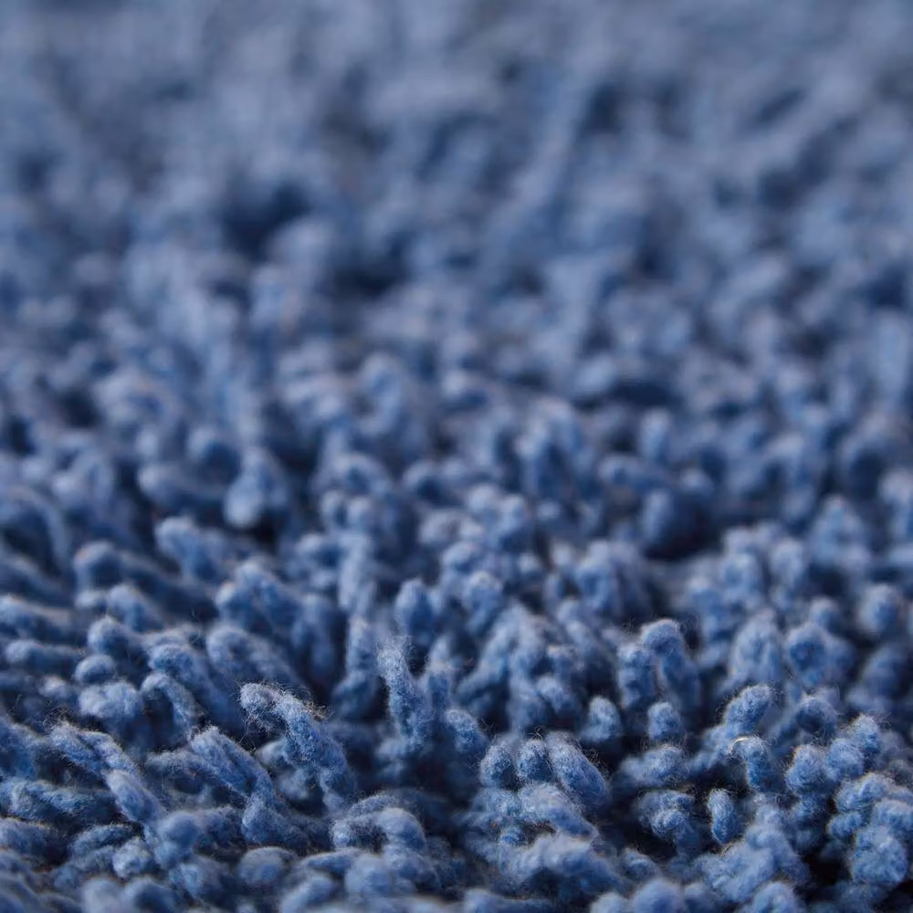 Coopers of Stortford Tumble-Twist Blue Cotton 2pc Bath Mat and Pedestal Set, Mat W: 50 cm, D: 80 cm, Pedestal W: 50 cm, D: 40 cm – 4