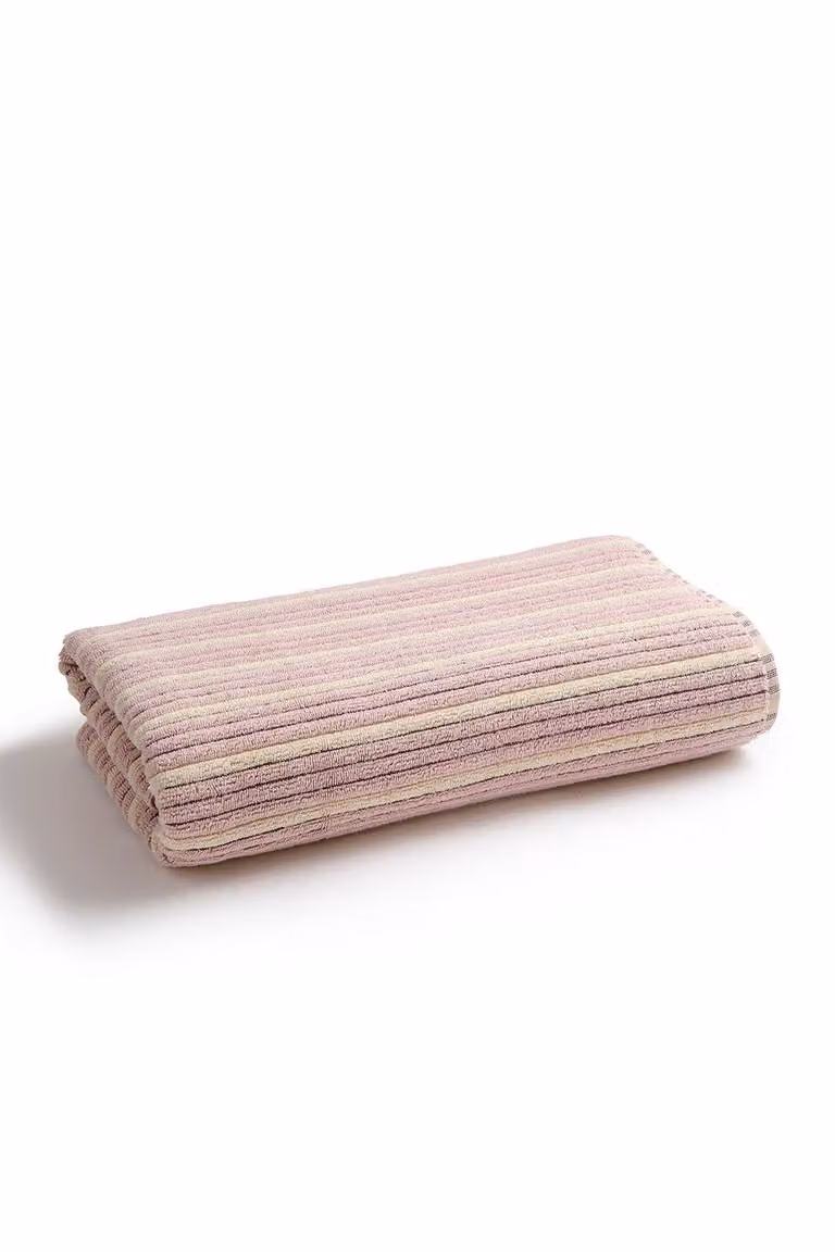 CHRISTY Darwin Reversible Pink Ribbed Turkish Cotton Towel