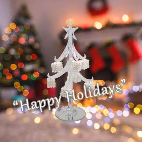 VFM e-Store White Glass Christmas Tabletop Decoration, W/D/H: 19 x 8 x 8 cm – 3