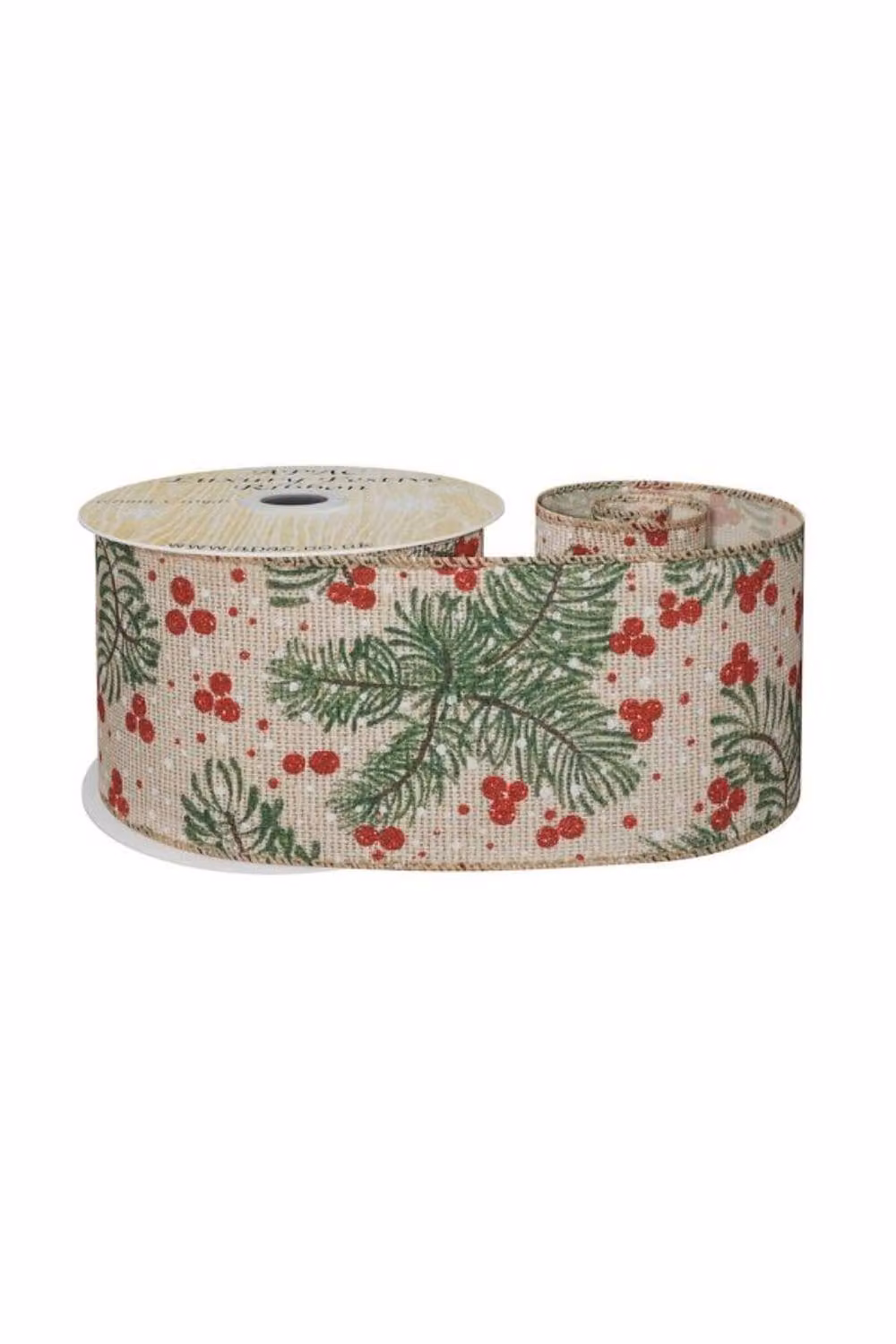 KDMD Christmas ribbon with natural green spruce and red berries – 2