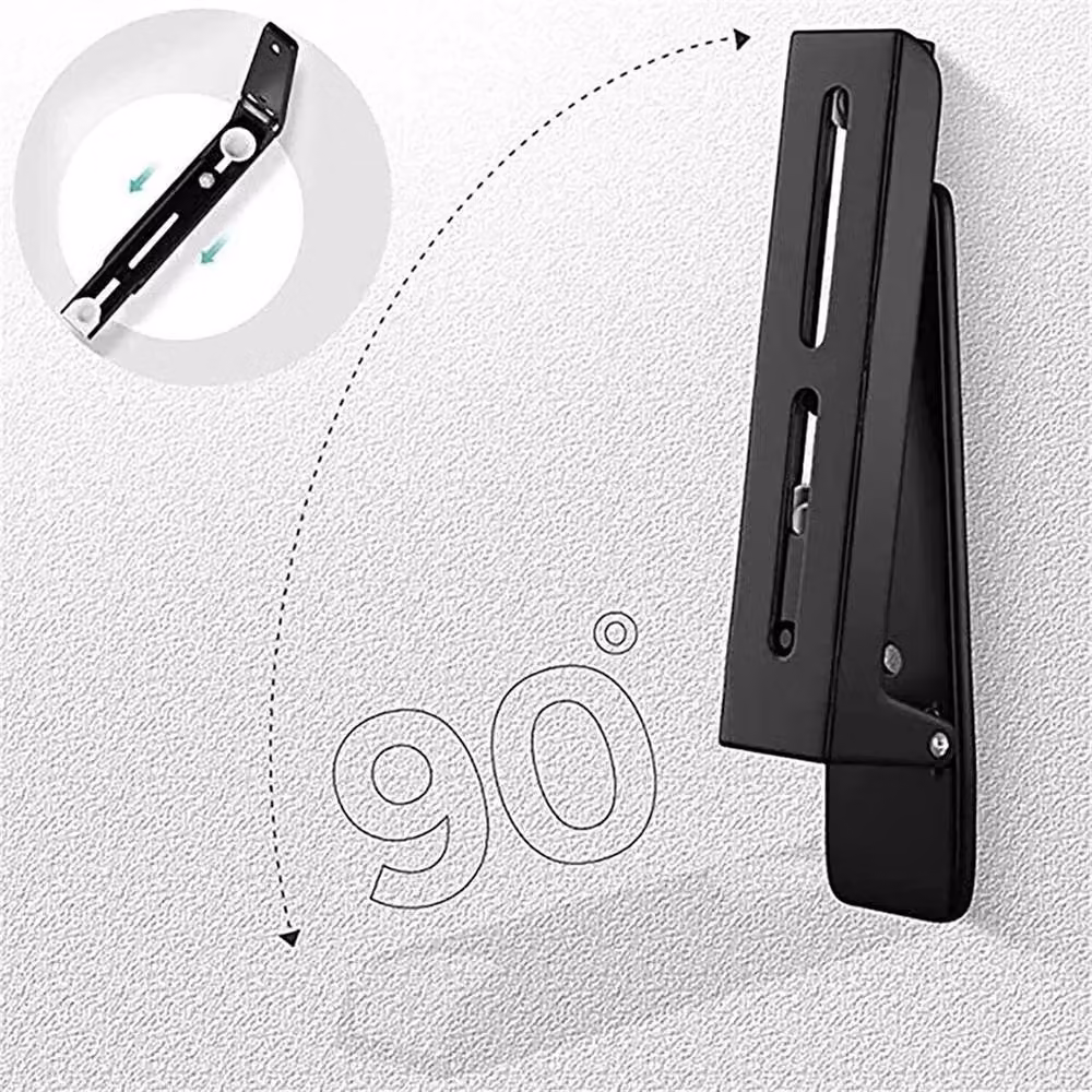 VOGREX Adjustable Wall Mounted Microwave Shelf and Oven Bracket Rack in Black Stainless Steel – 2