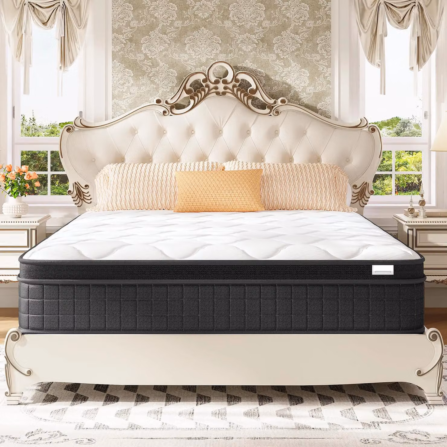 Dprodo Small Double Memory Foam Hybrid Mattress in White, 25 cm Depth, W/D/H: 120 x 200 x 25 cm – 2