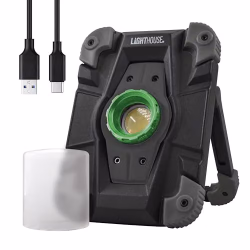 Lighthouse Heavy-Duty Rechargeable LED Work Light 2000 Lumens in Black – 4