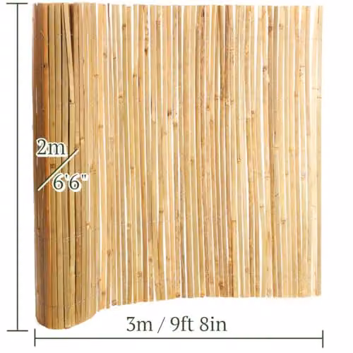 Best Artificial Brown Woven Bamboo Slat Fencing Screening Roll for Garden Privacy, W: 300 cm, H: 200 cm – 3