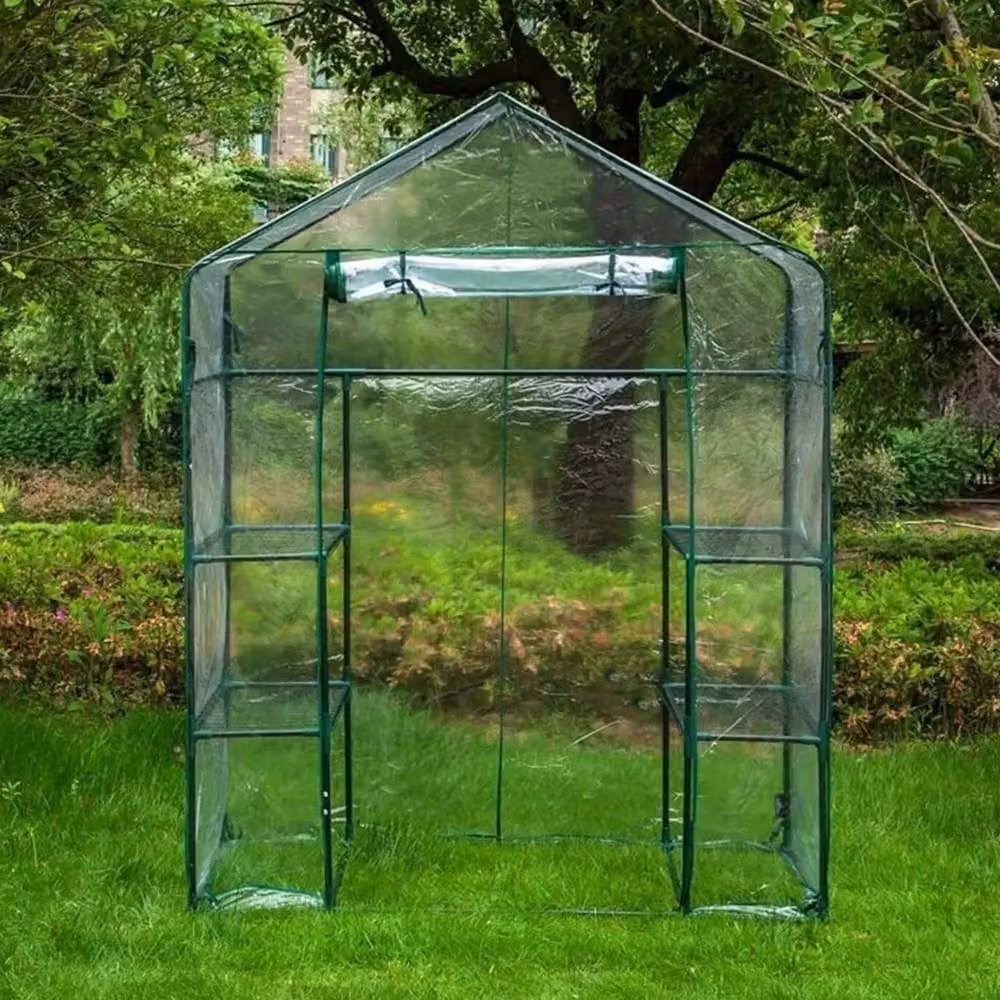 Marco Paul Heavy Duty Walk-In Greenhouse with 6 Shelves, Clear, W/D/H: 100 x 50 x 194 cm – 4