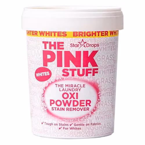 The Pink Stuff Miracle Laundry Oxi Powder Stain Remover for Whites, 1kg – 1