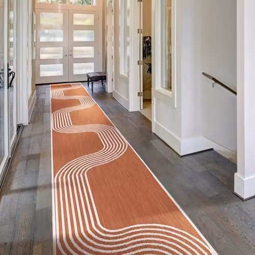 runrug Reversible Indoor/Outdoor Hallway Runner Rug in Terracotta, W/D/H: 60 x 180 x 0.2 cm – 1