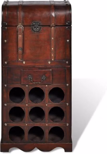 Berkfield Home Lacquered Wooden Wine Rack in Red for 9 Bottles