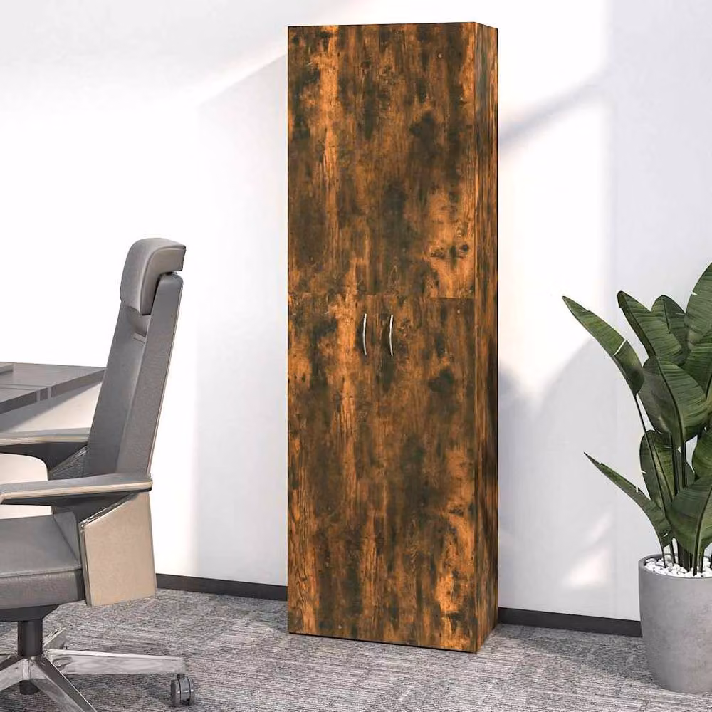 Berkfield Home Office Cabinet in Smoked Oak Brown, W/D/H: 60 x 32 x 190 cm – 2