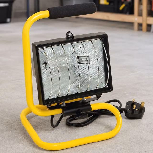 Garden Mile Halogen Floodlight Security Light with PIR Motion Sensor in Yellow and Black