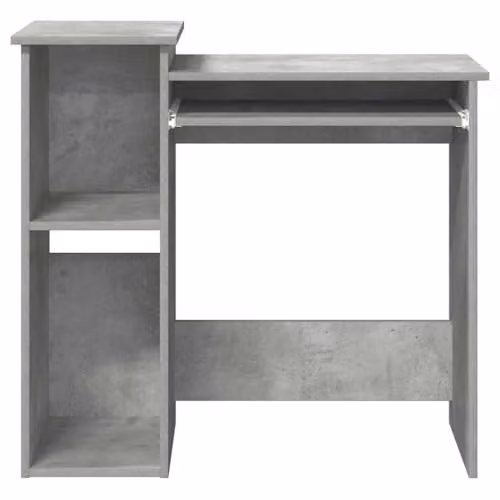 vidaXL Writing Desk with Shelves in Grey Engineered Wood W/D/H: 84 x 40 x 78 cm – 4