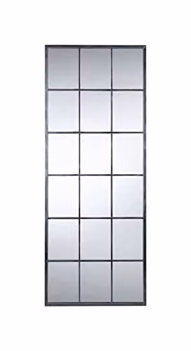 Julian Bowen Somma Large Window Mirror in Silver/Grey, H: 180 x W: 70 x D: 2.5 cm – 2