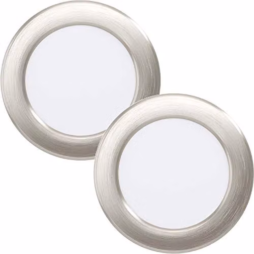 Loops 2 Pack Silver Metal LED Recessed Wall and Ceiling Flush Downlights