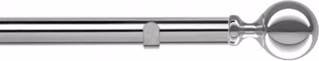 NewEdgeBlinds Silver Metal Eyelet Curtain Pole Set, Width: 120 cm