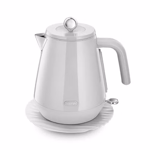 De'Longhi Eclettica KBY3001.W Stainless Steel Electric Kettle, White, 1.7 l