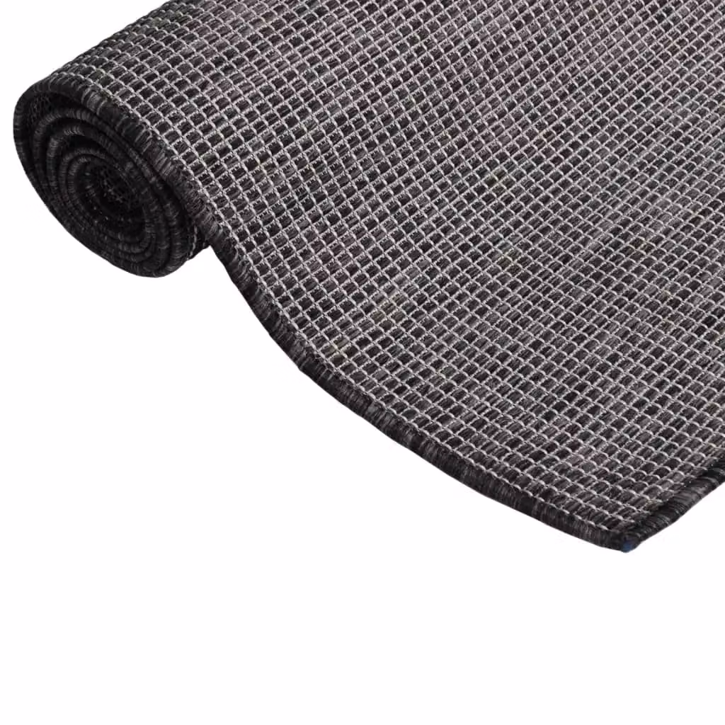 Berkfield Home Grey Outdoor Flatweave Rug, W/D: 80 x 250 cm