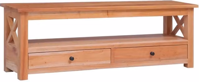 Berkfield Home TV Cabinet in Brown Solid Mahogany Wood, W/D/H: 120 x 30 x 40 cm