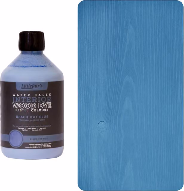 Littlefairs Indoor Wood Stain in Beach Hut Blue, 500 l