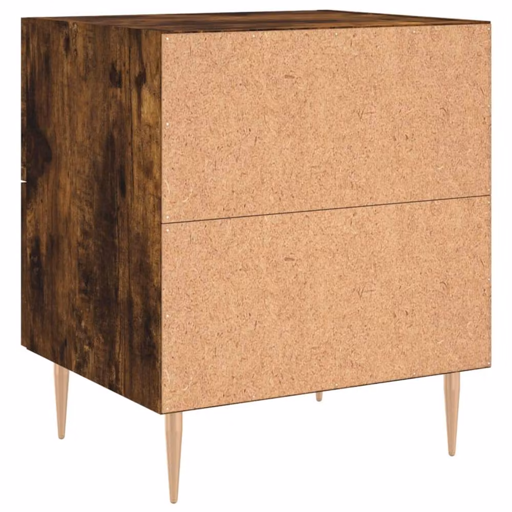 Berkfield Home Modern Bedside Cabinet in Smoked Oak Brown, W/D/H: 40 x 35 x 47.5 cm – 5