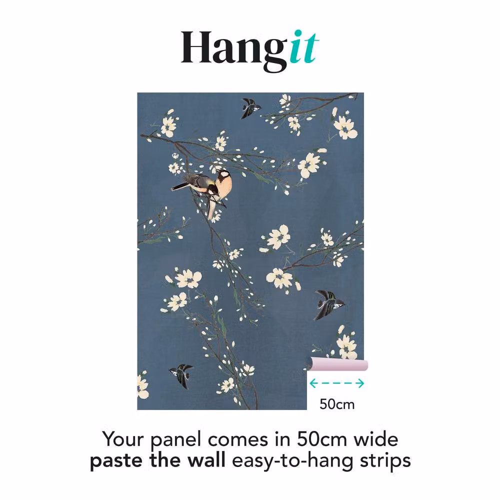 Superfresco Easy Birds and Blossom Blue Floral Wall Mural, W: 300 cm, H: 280 cm – 2